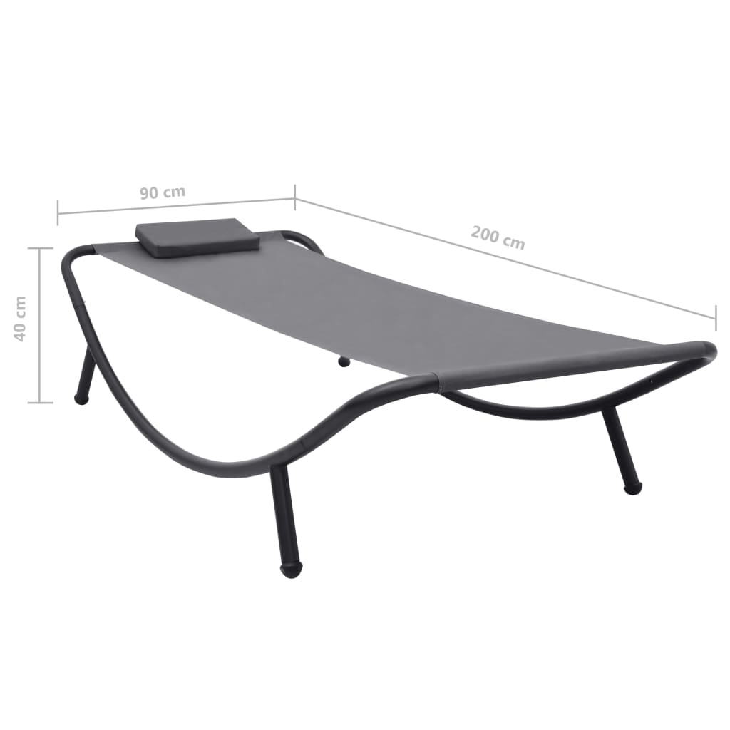 Gartenbett Creme 200x90 cm Stahl