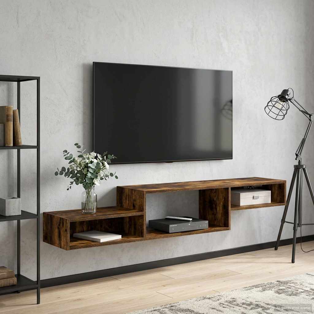 Wandmontierter TV-Schrank Wandhalterung Weiß 150 x 28 x 26 cm