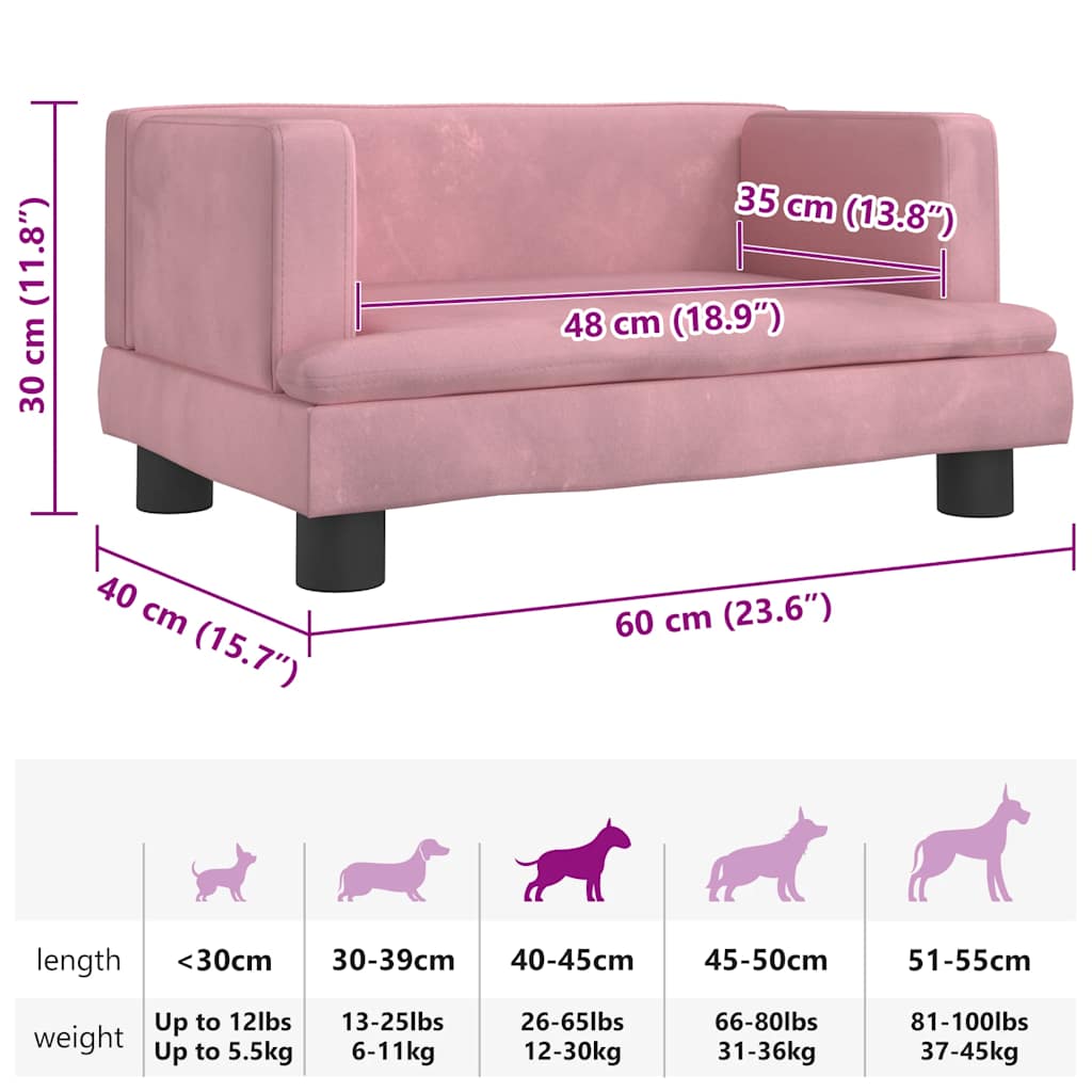 Hundebett Blau 80x45x30 cm Samt