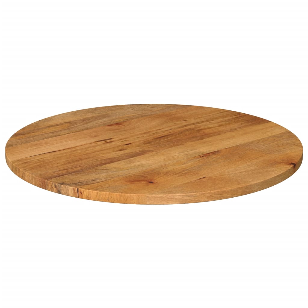 Tischplatte Ø 40x2,5 cm Rund Raues Massives Mangoholz