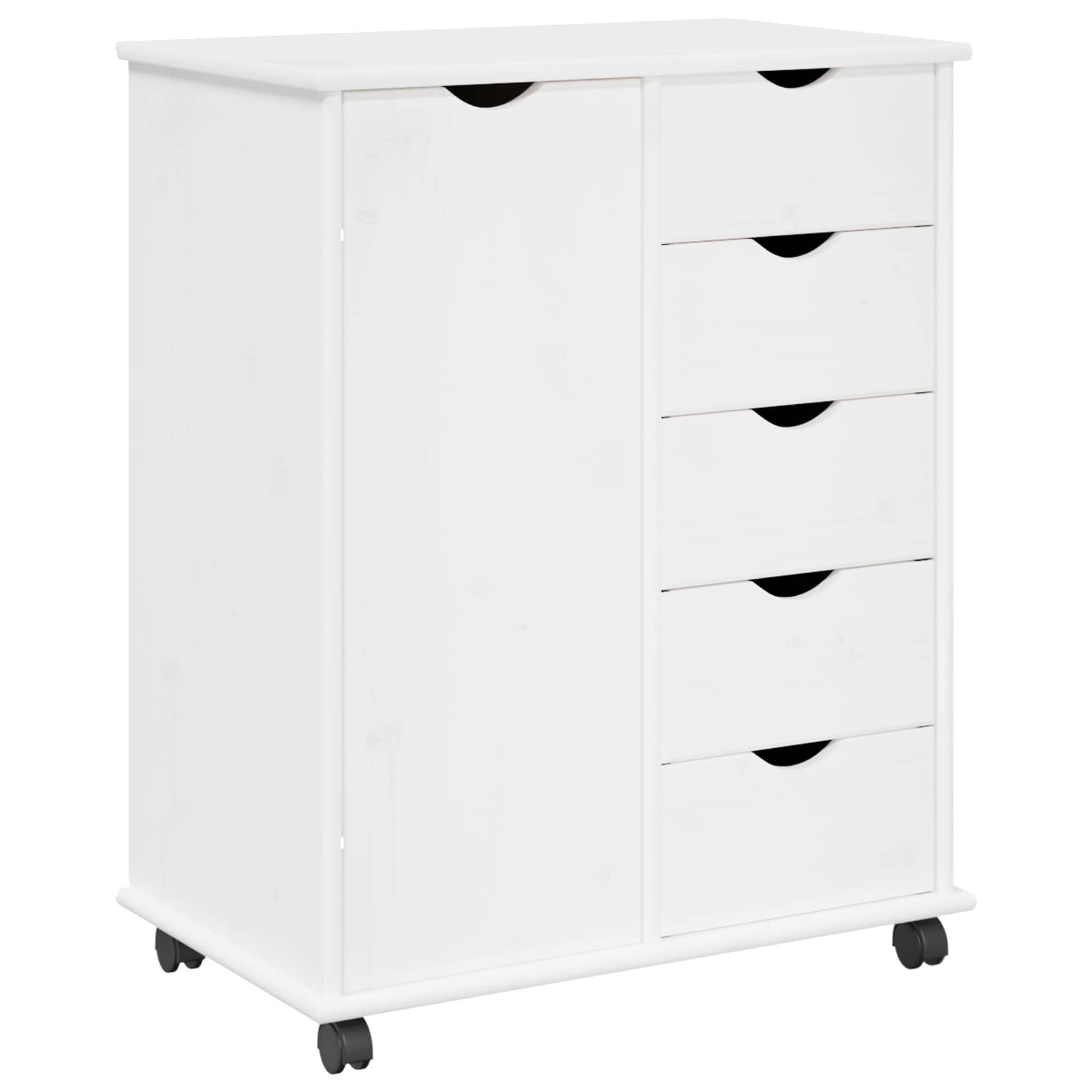 Rollschrank Honigbraun 63,5 x 39 x 79 cm Massivholz Kiefer