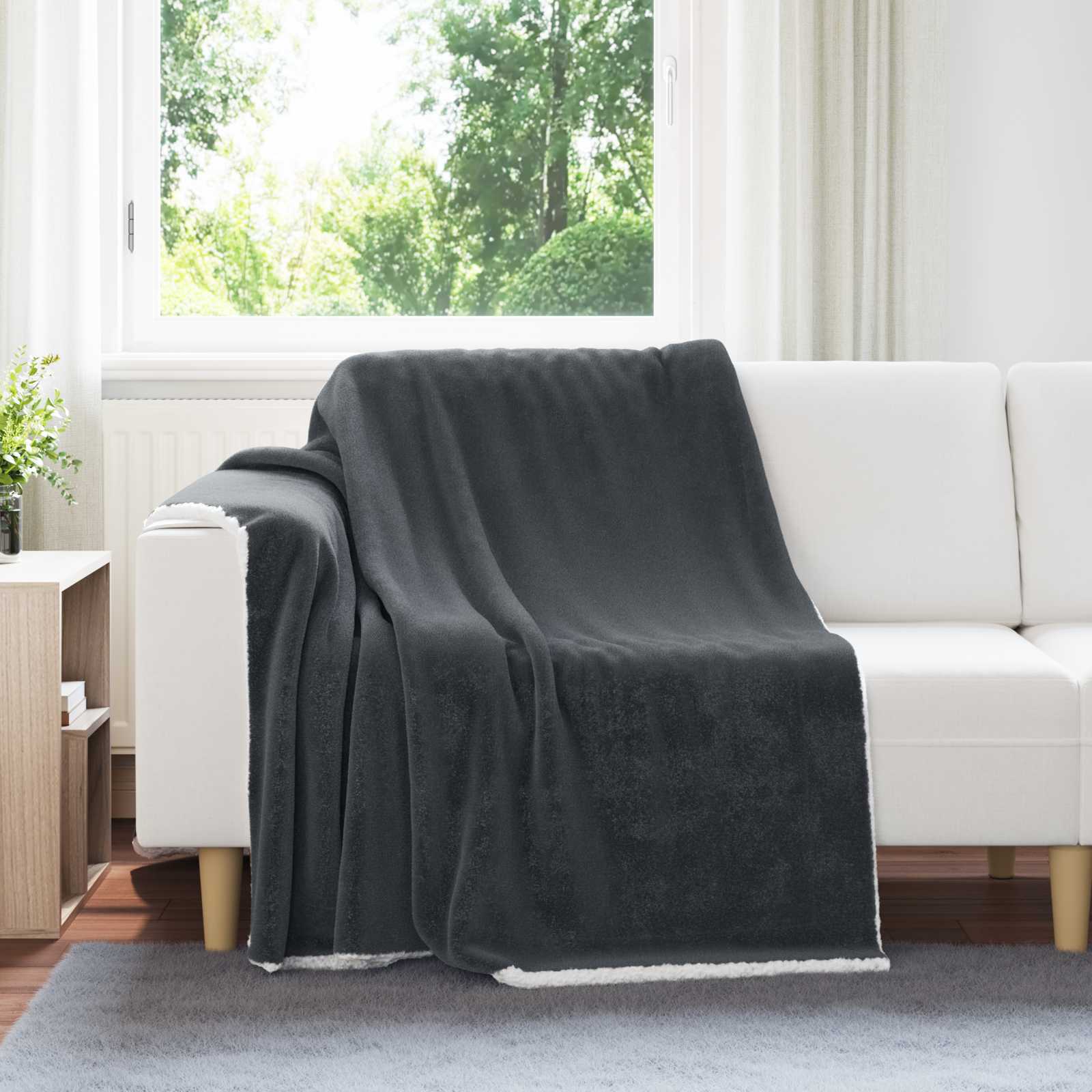 Überwurfdecke Beige 130 x 150 cm Fleece
