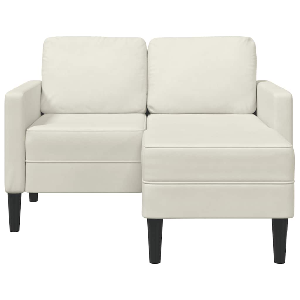 2-Sitzer-Sofa mit Chaiselongue L-Form Blau 125 cm Samt