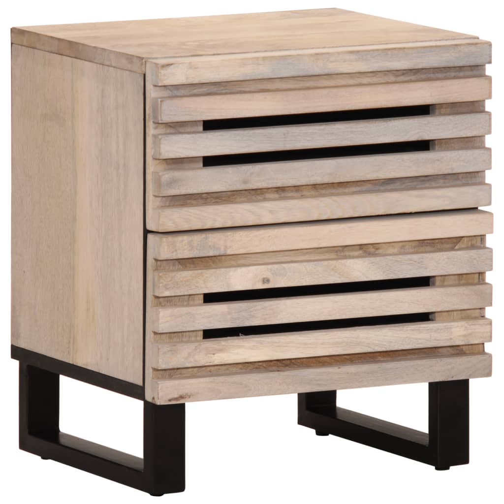 Nachttisch 40x34x46 cm Raues Mangoholz