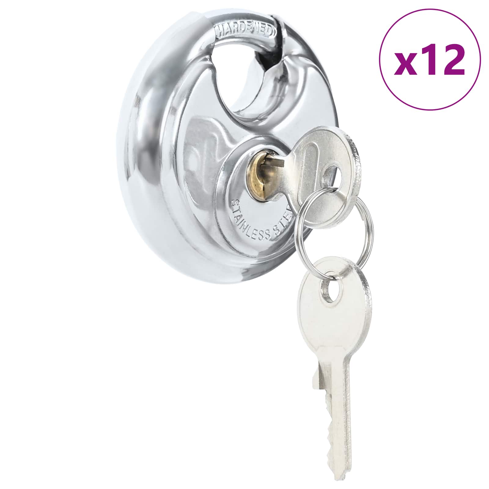 Diskusschlösser mit Schlüsseln 2 pcs Silber 6 x 2,3 x 6 cm