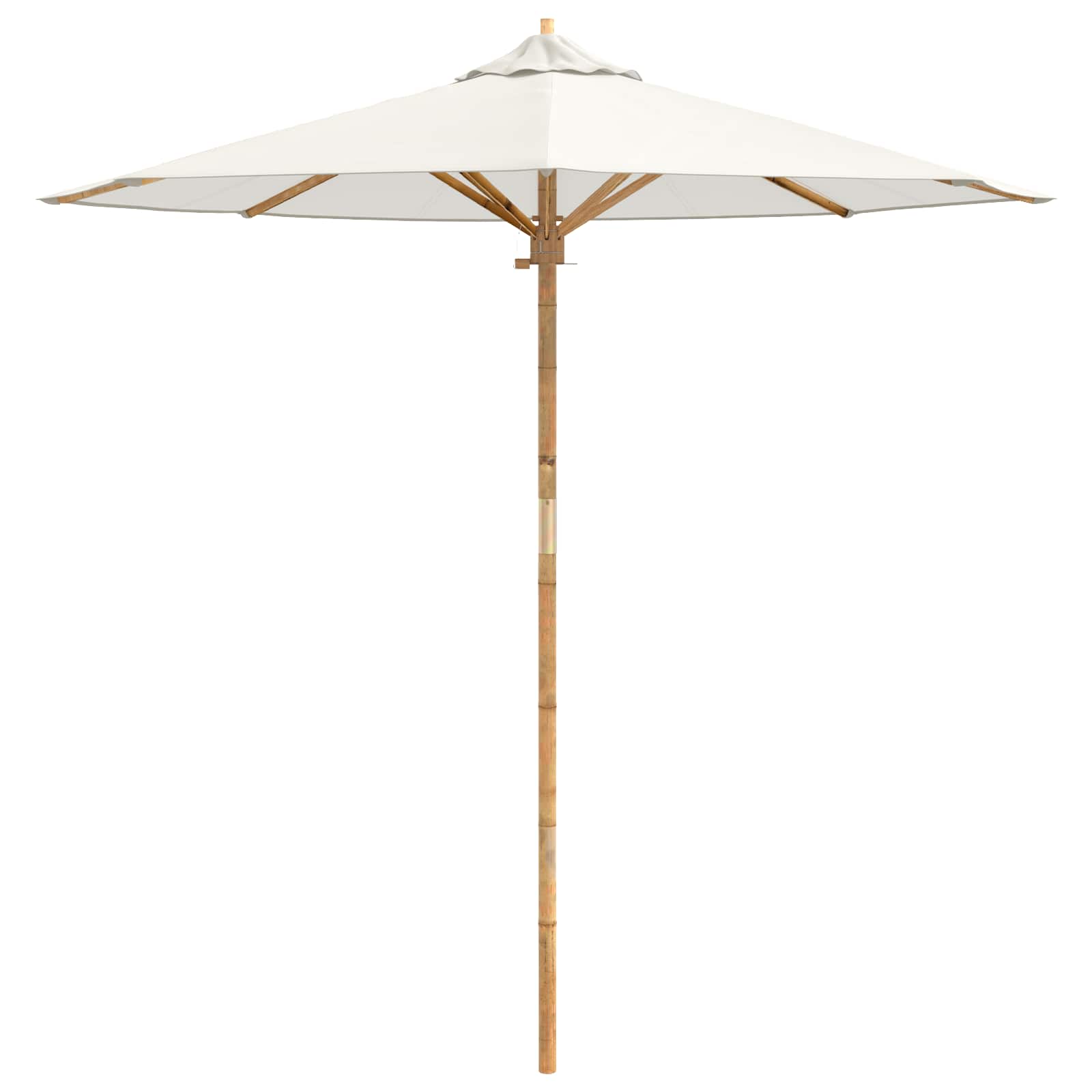 Garten-Sonnenschirm Cremeweiß Ø 150 x 210 cm Bambus