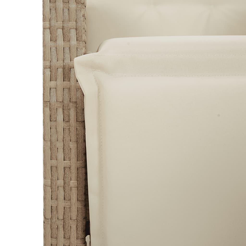 Gartensessel mit Fußteil Verstellbar Schwarz Poly Rattan