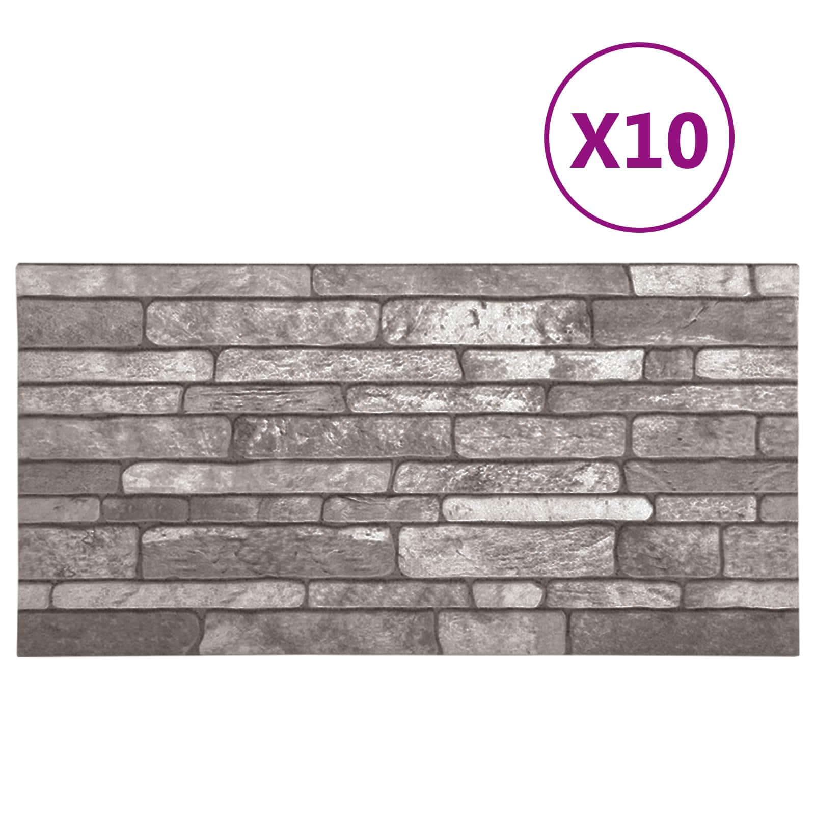 Wandpaneele 10 pcs Ziegel 100 x 50 cm EPS-Schaum