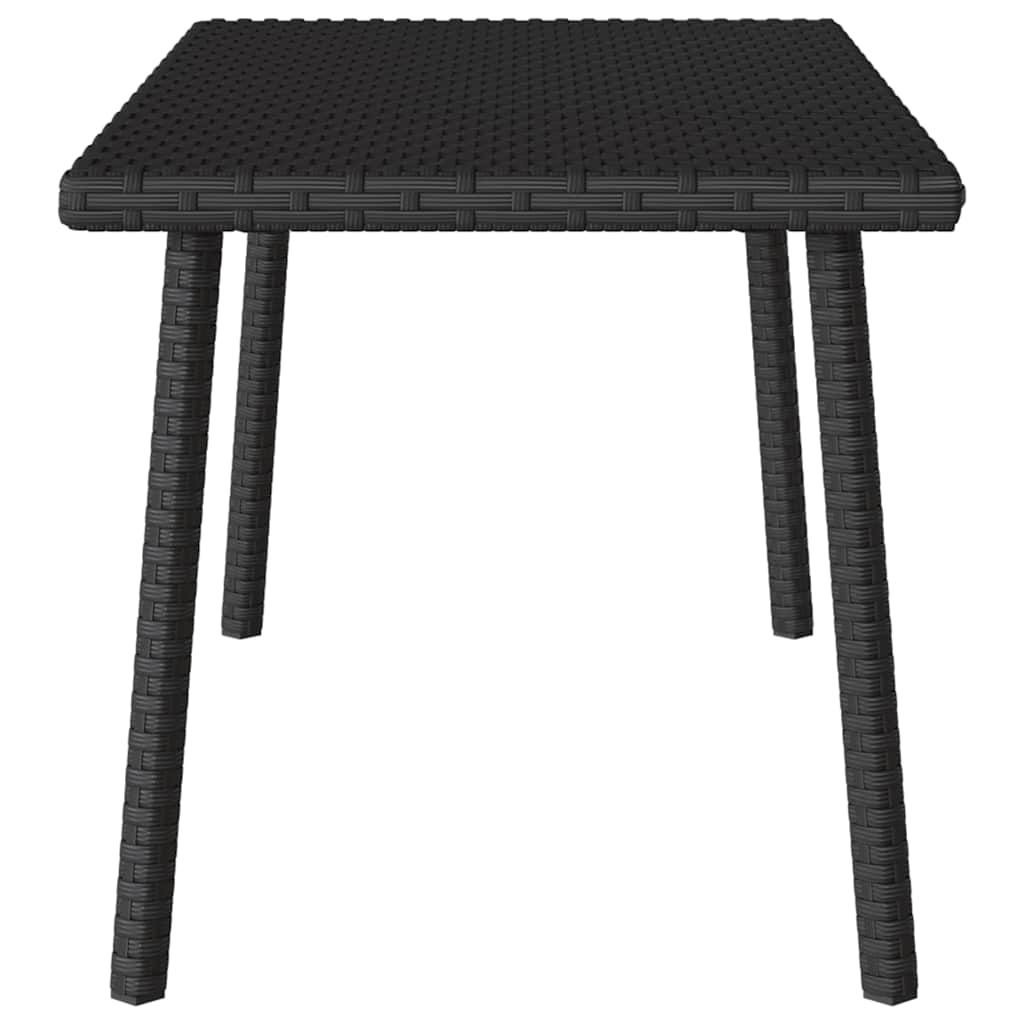 Garten-Couchtisch Rechteckig Schwarz 40x40x37 cm Poly Rattan