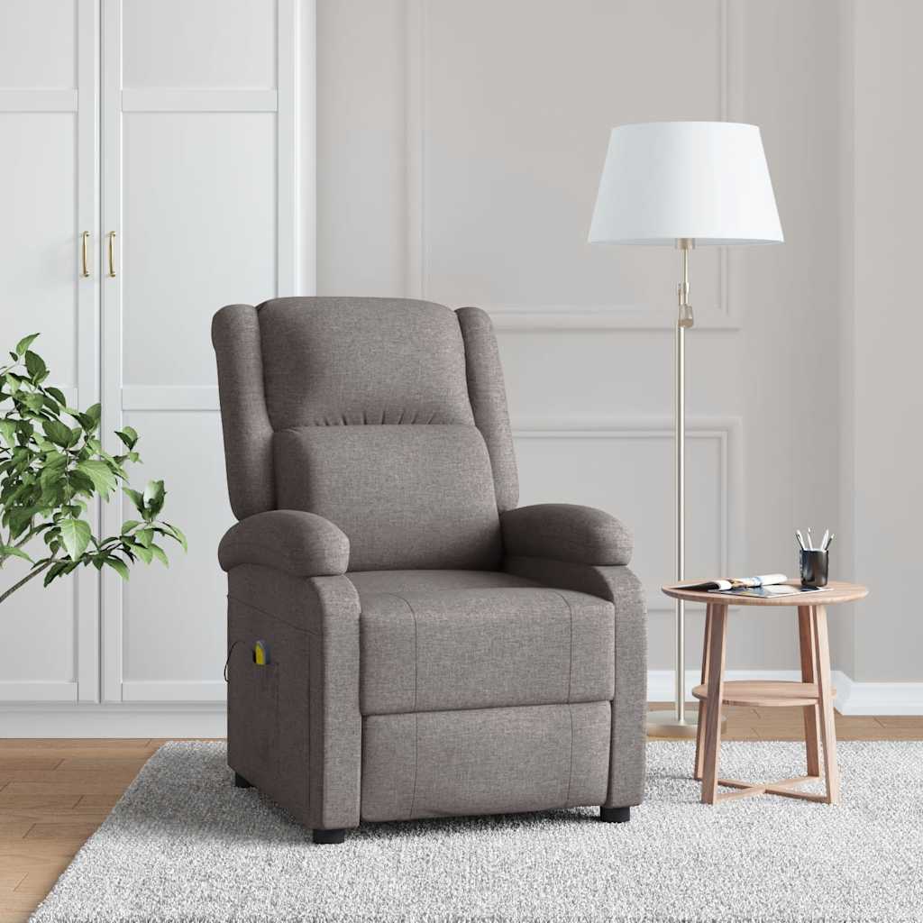 Massagesessel Hellgrau Stoff