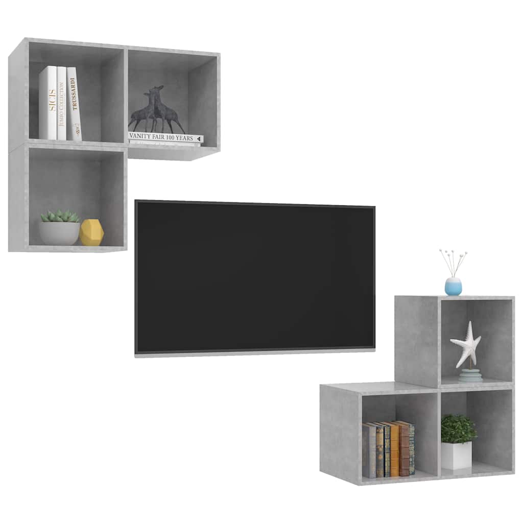 4-tlg. TV-Schrank-Set Weiß Holzwerkstoff