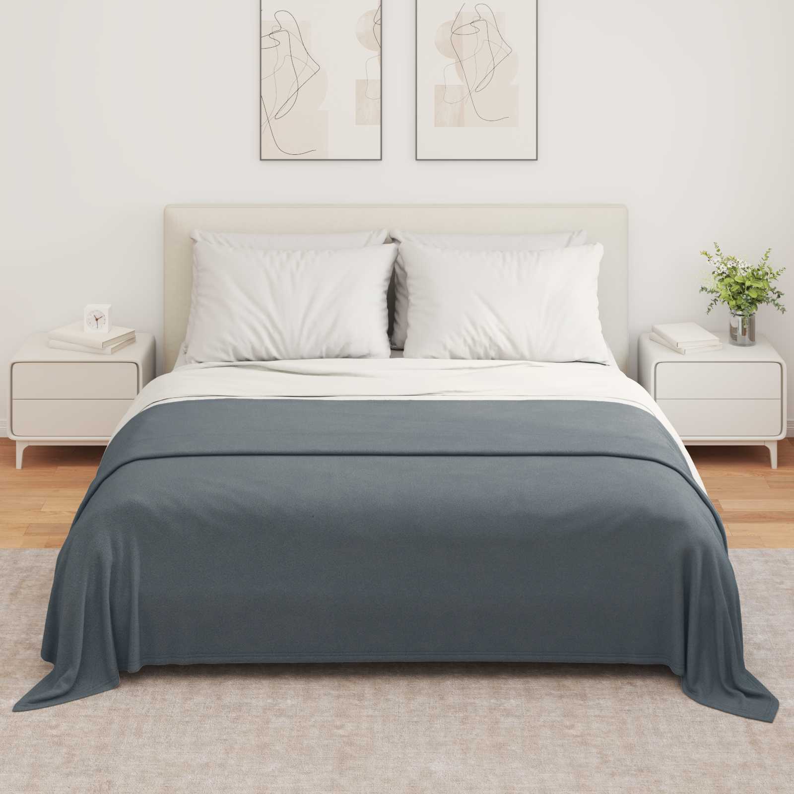 Überwurfdecke Creme 210 x 140 cm Fleece