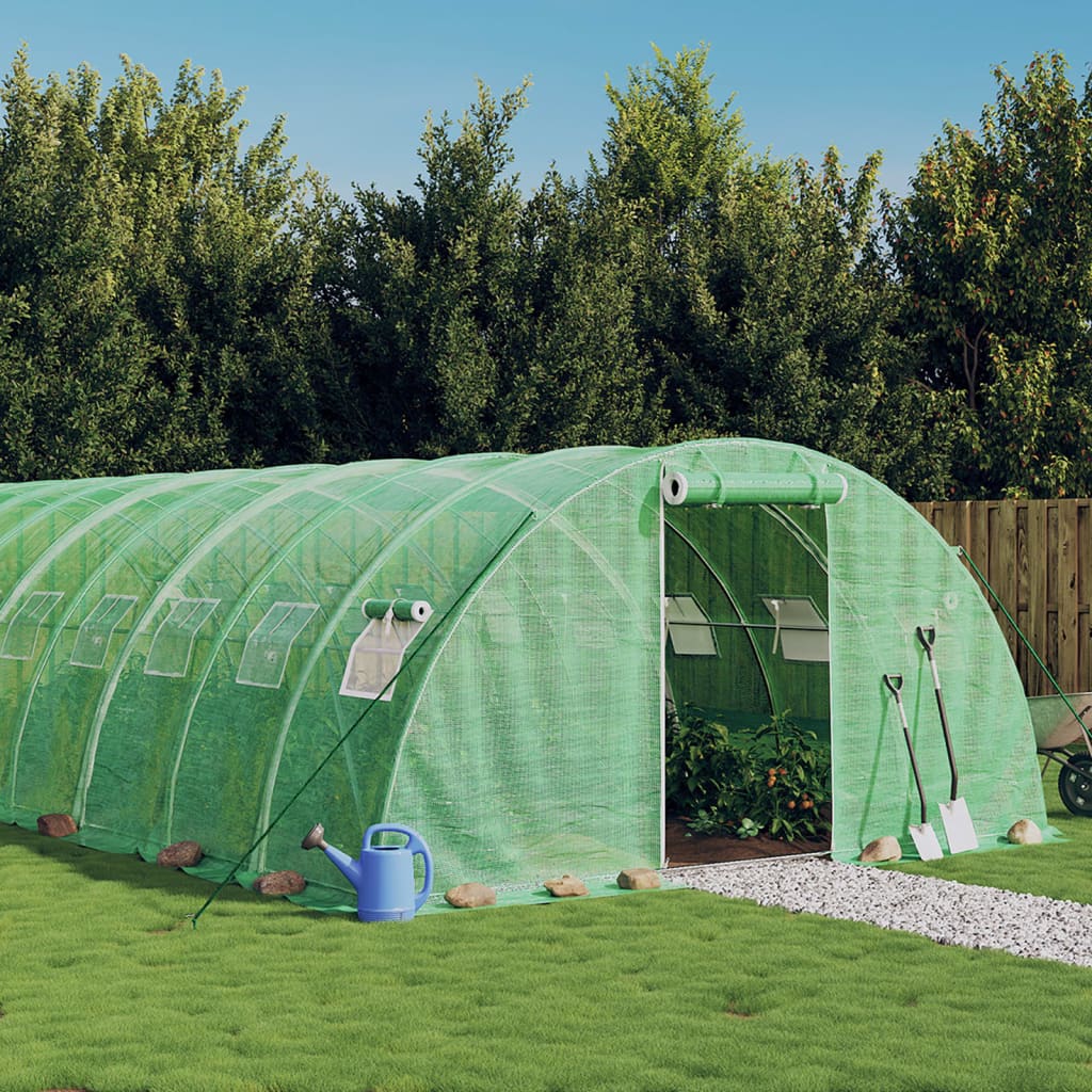 Gewächshaus mit Stahlrahmen Grün 8 m² 4x2x2 m