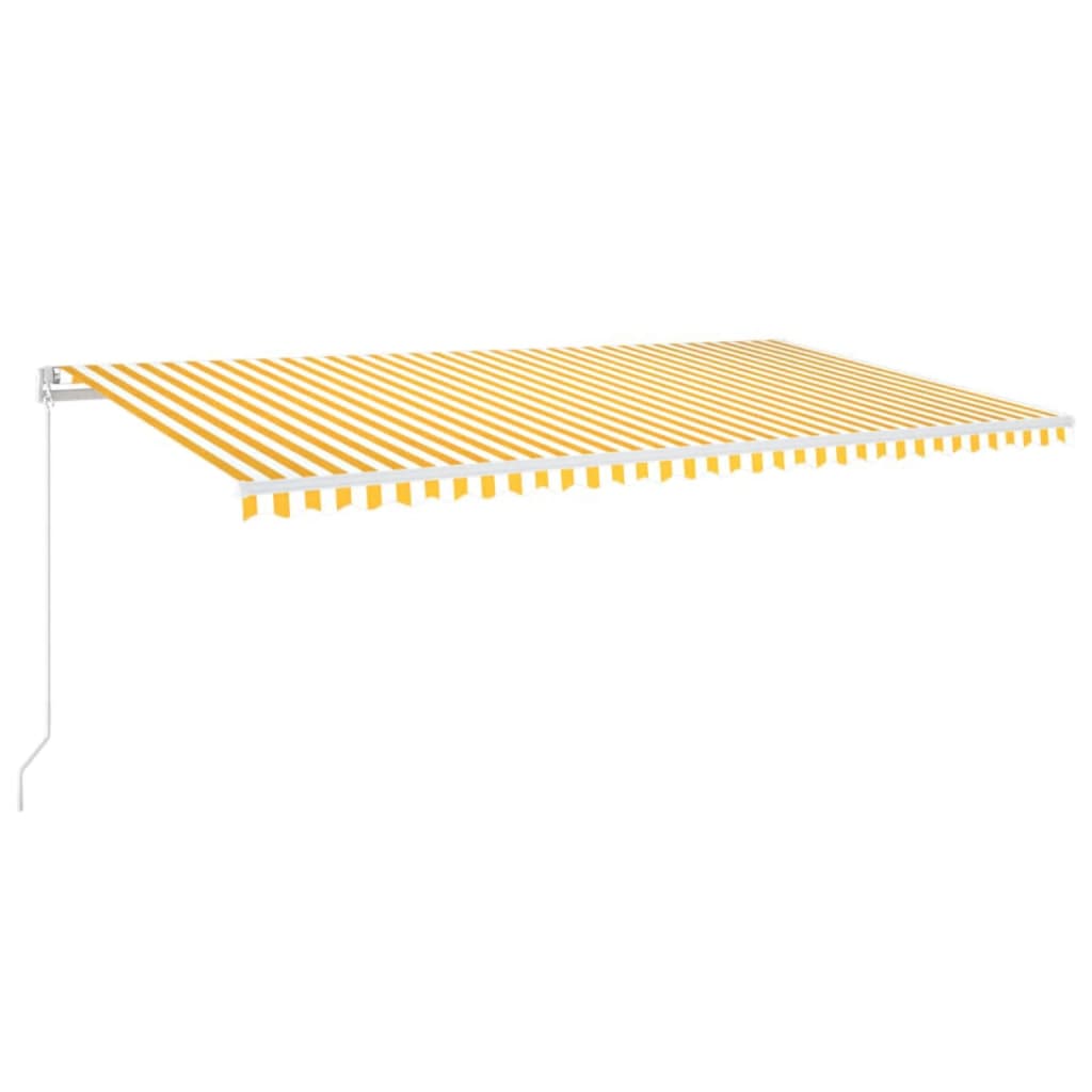 Markise Manuell Einziehbar mit LED 300x250 cm Blau und Weiß