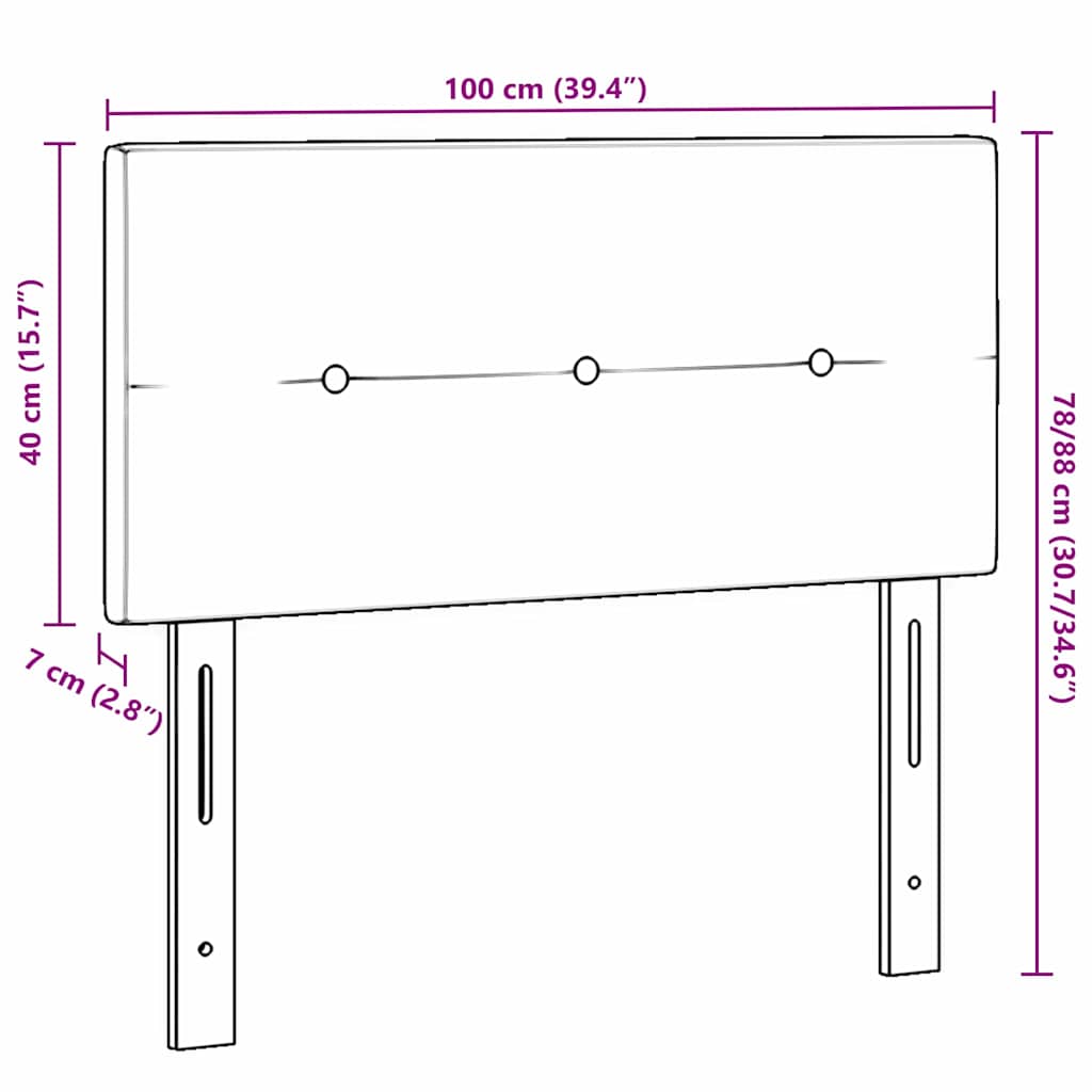 Kopfteil Hellgrau 80 cm Samt