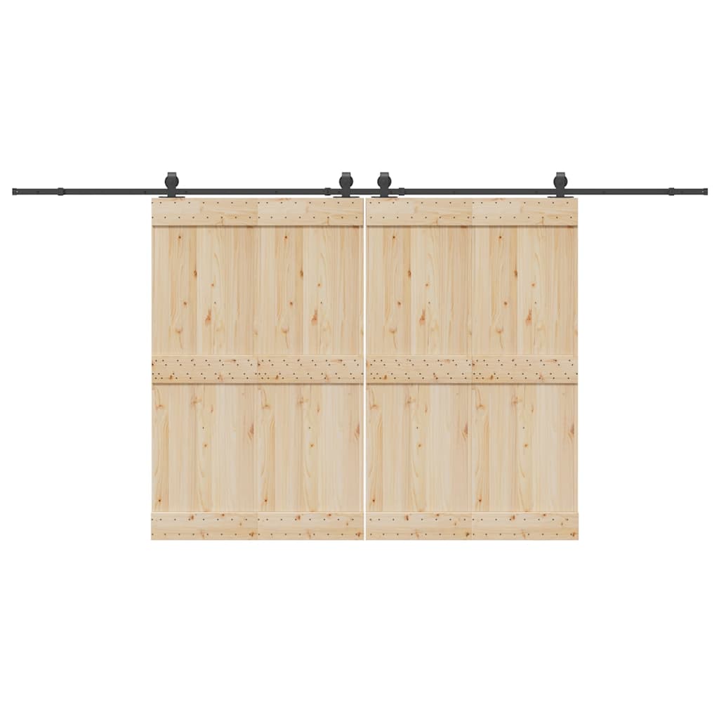 Schiebetürbeschlag-Set 366 cm Stahl Schwarz