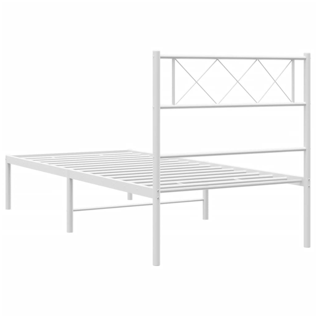 Bettgestell mit Kopfteil Metall Schwarz 100x190 cm