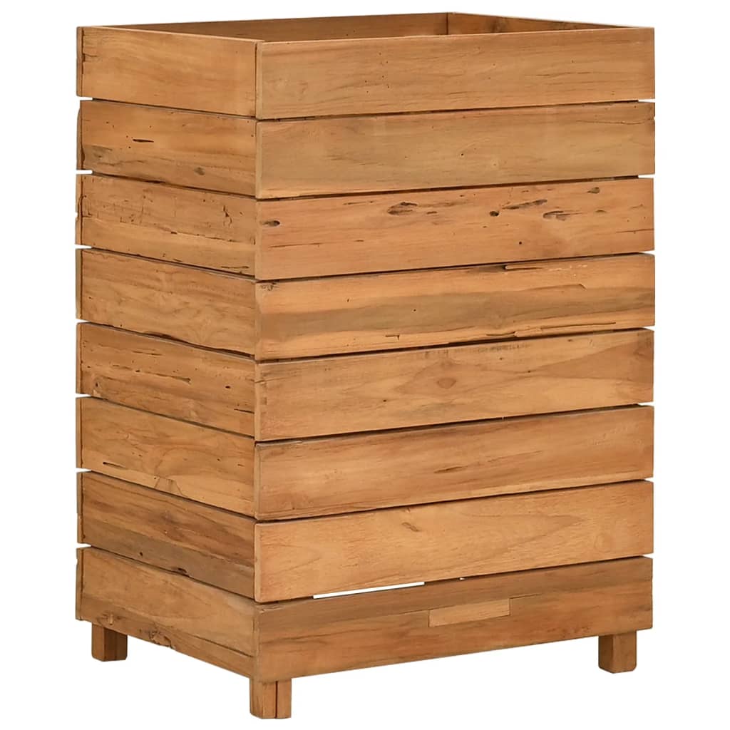Hochbeet 100x40x72 cm Teak Altholz und Stahl