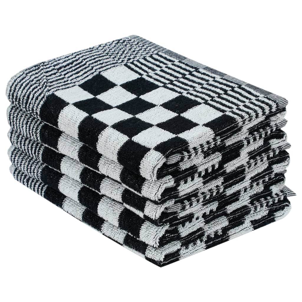 10-tlg. Handtuch-Set Schwarz und Grau Baumwolle