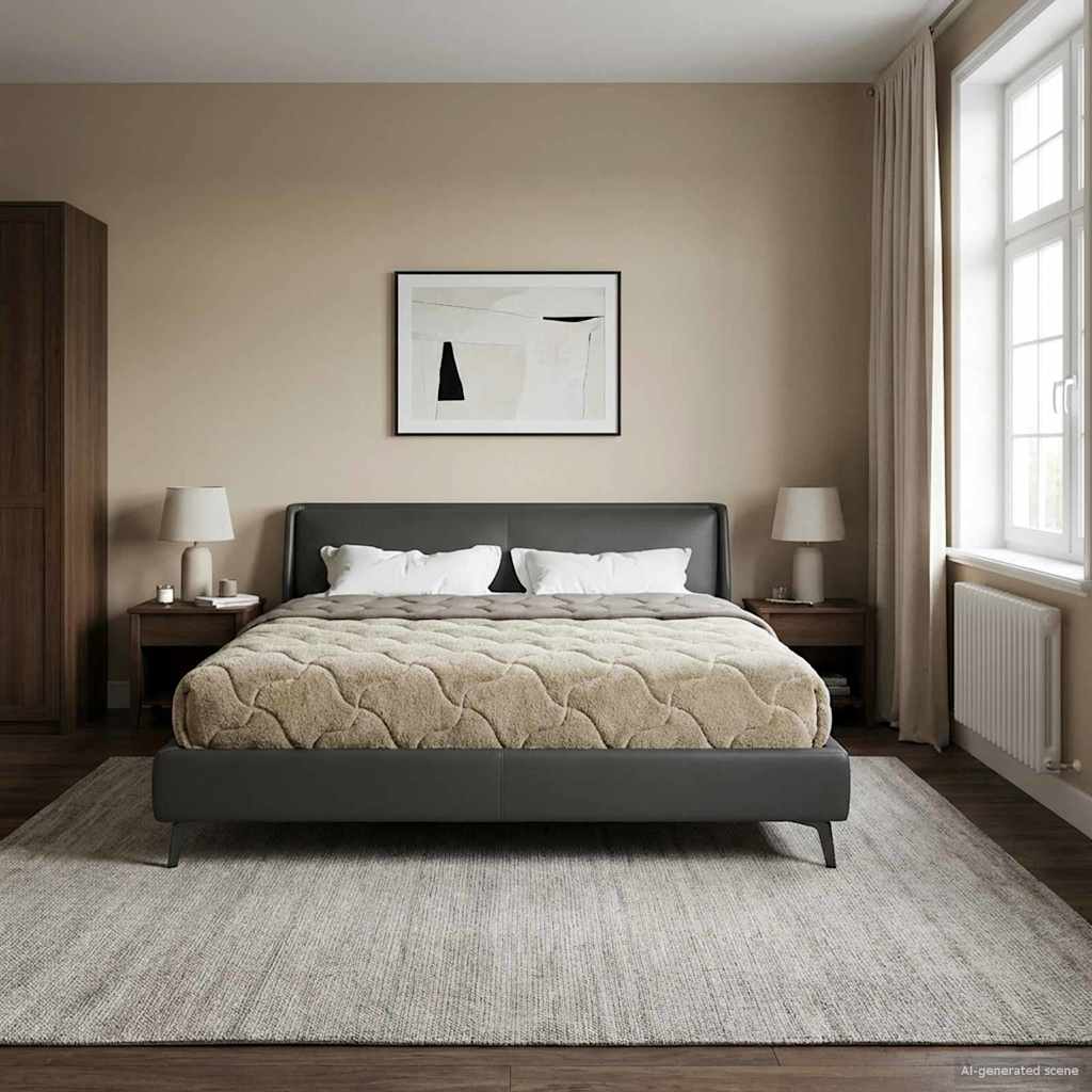 Ganzjahresbettdecke Gepolstert Anthrazit 135 x 200 cm