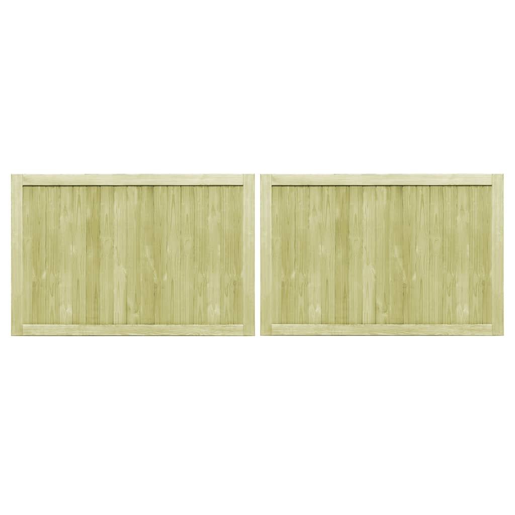 Gartentore 2 Stk. Kiefernholz Imprägniert 300x75 cm