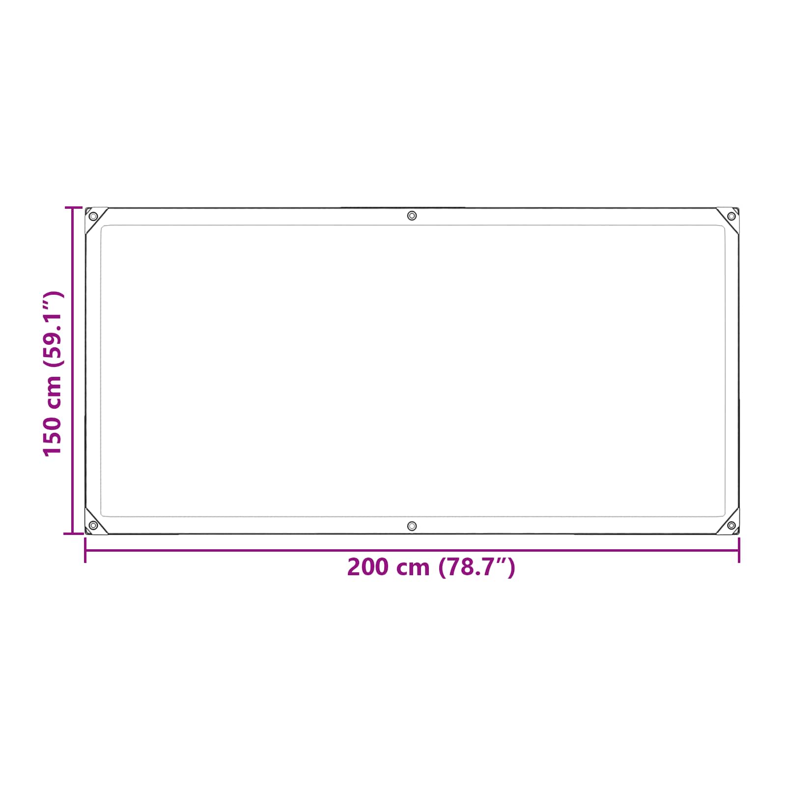 Transparente Plane mit Ösen 1x2 m Polyethylen