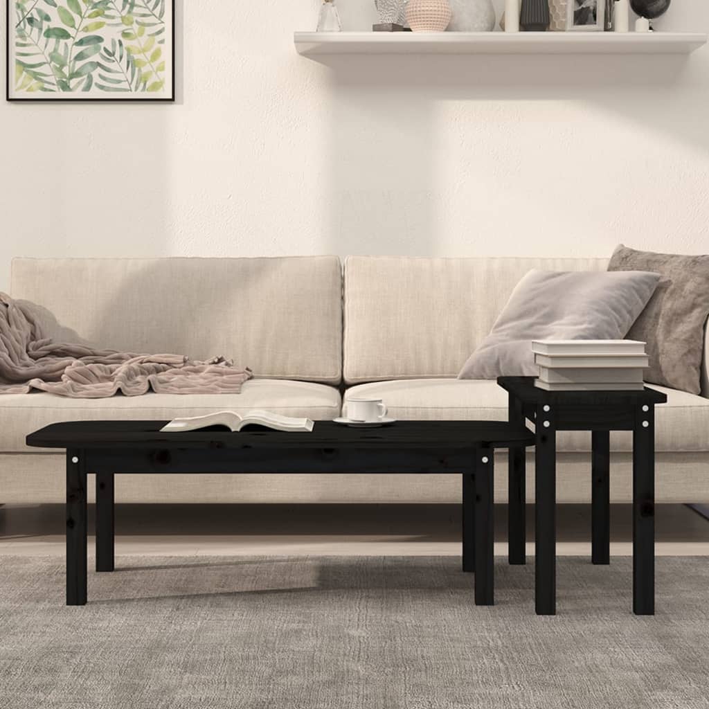 2-tlg. Couchtisch-Set Massivholz Kiefer
