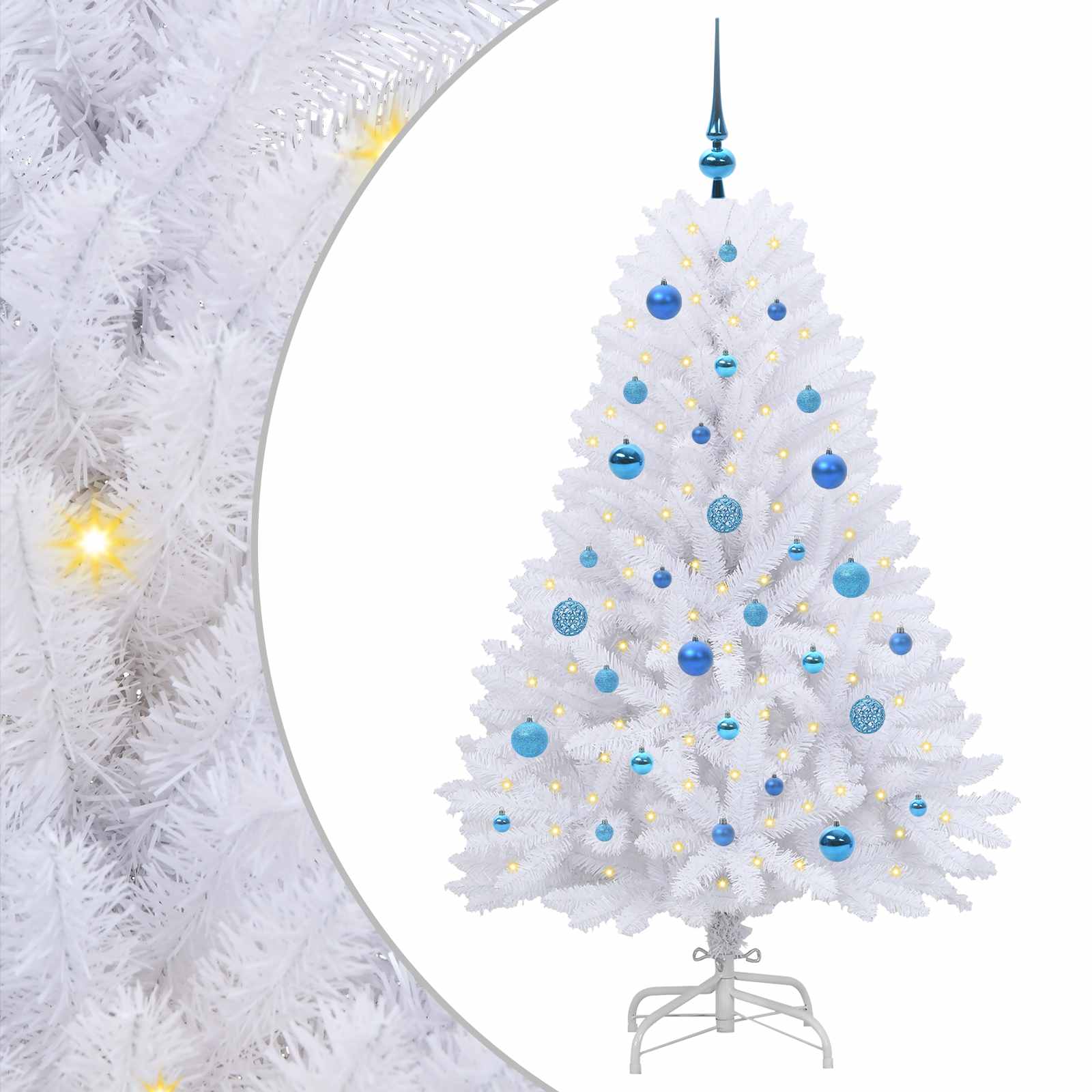Künstlicher klappbarer Weihnachtsbaum Weiß 120 cm PVC und Stahl
