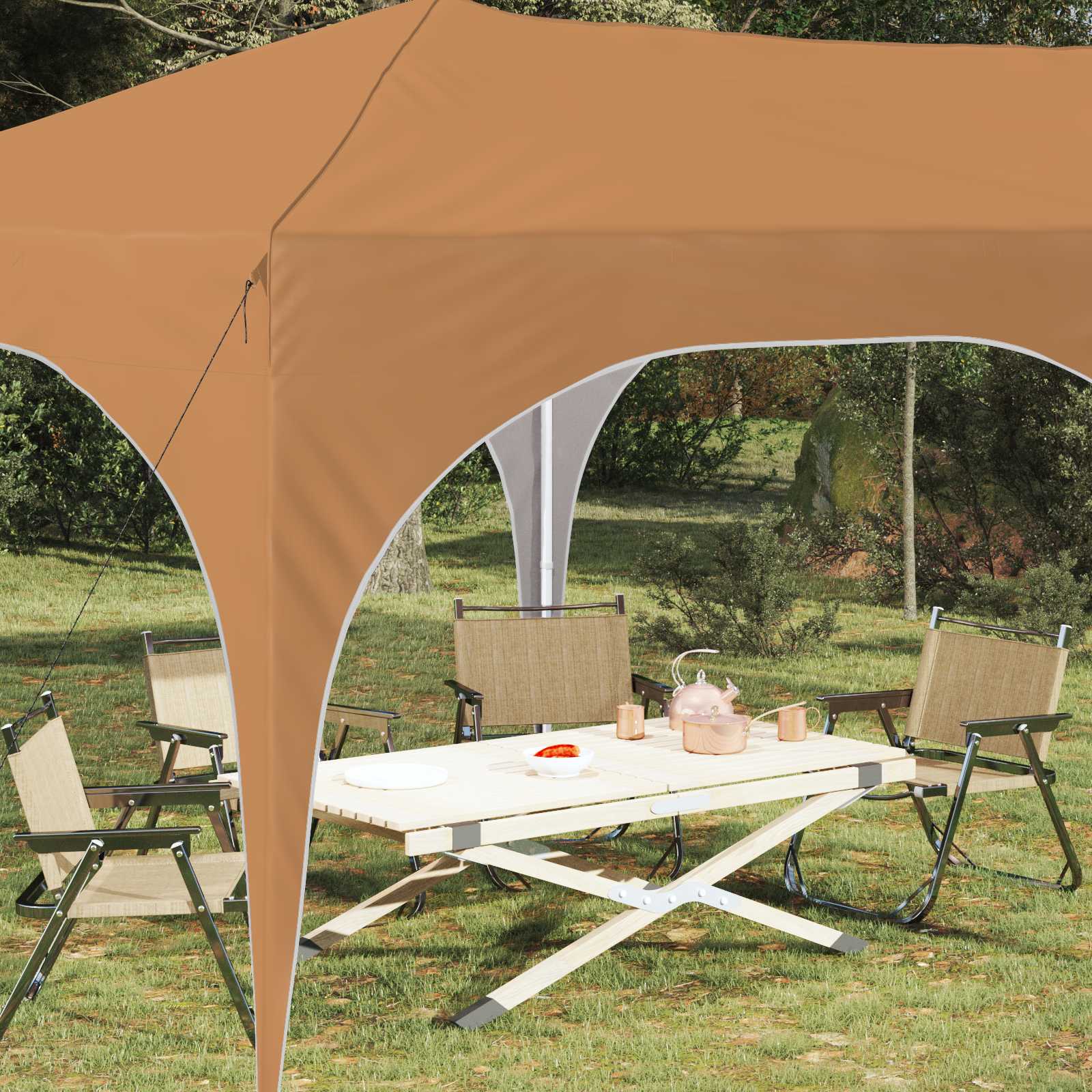 Pop-up Partyzelt 575 x 288 x 245 cm Creme Oxford-Stoff