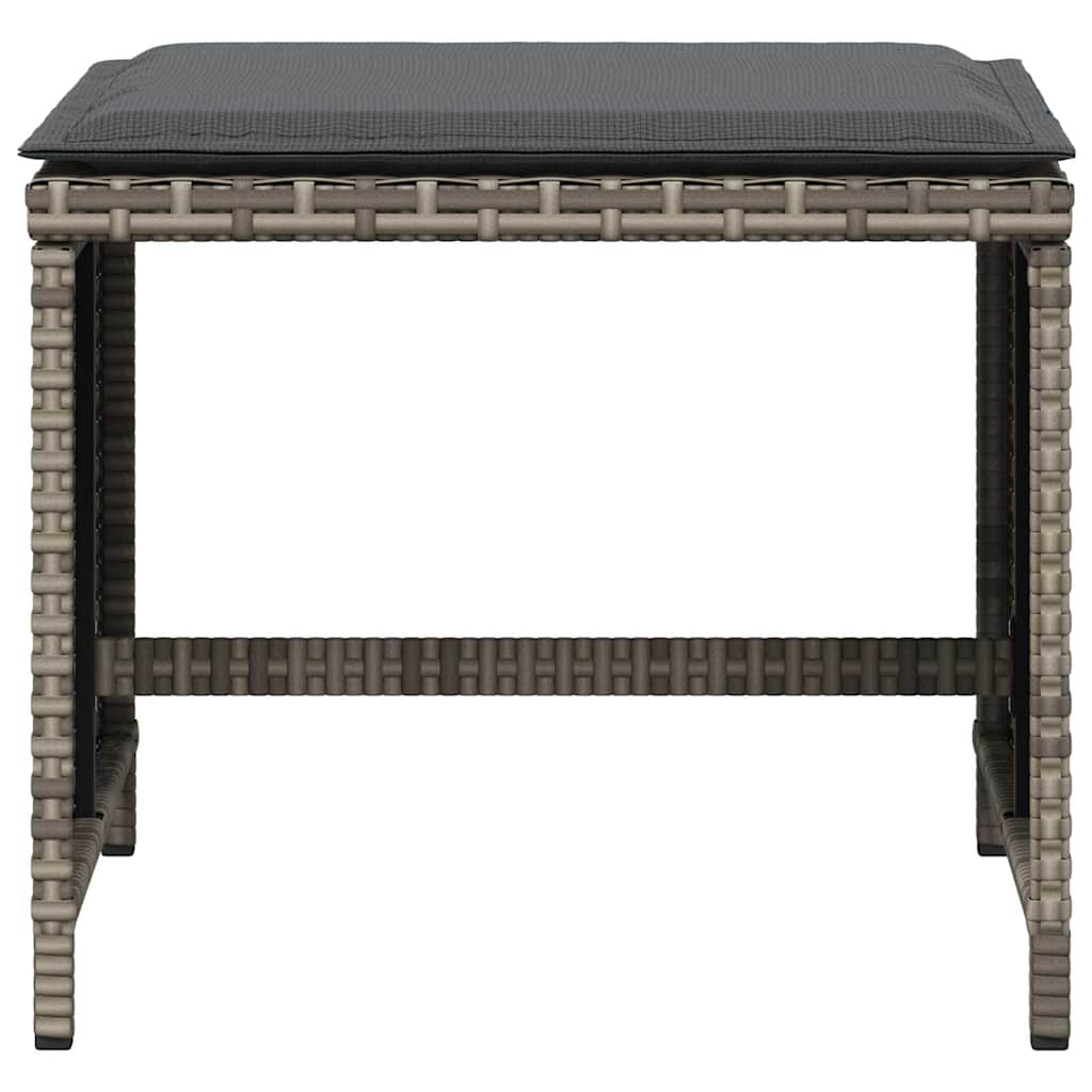 Gartenhocker mit Kissen 4 Stk. Schwarz 41x41x36 cm Poly Rattan