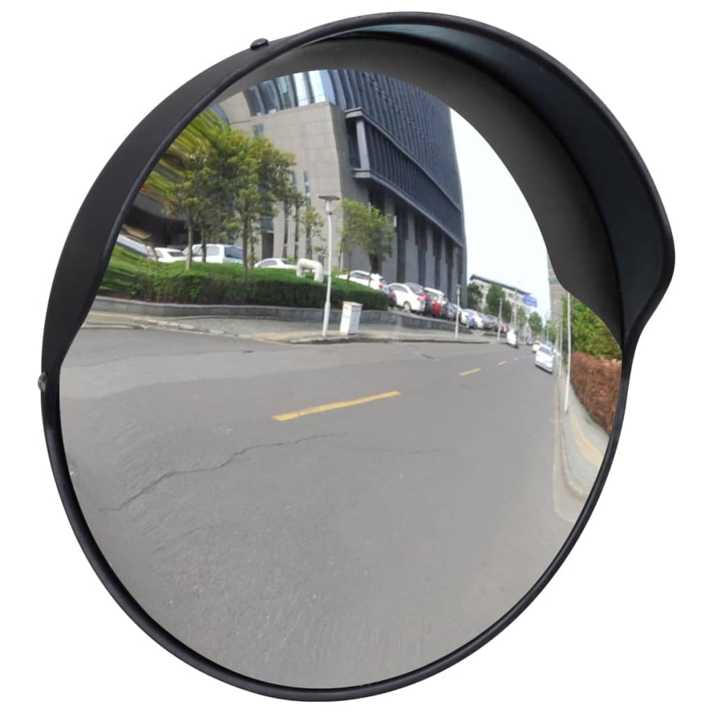 Konvexer Verkehrsspiegel für den Außenbereich Schwarz Ø45 cm Polycarbonat
