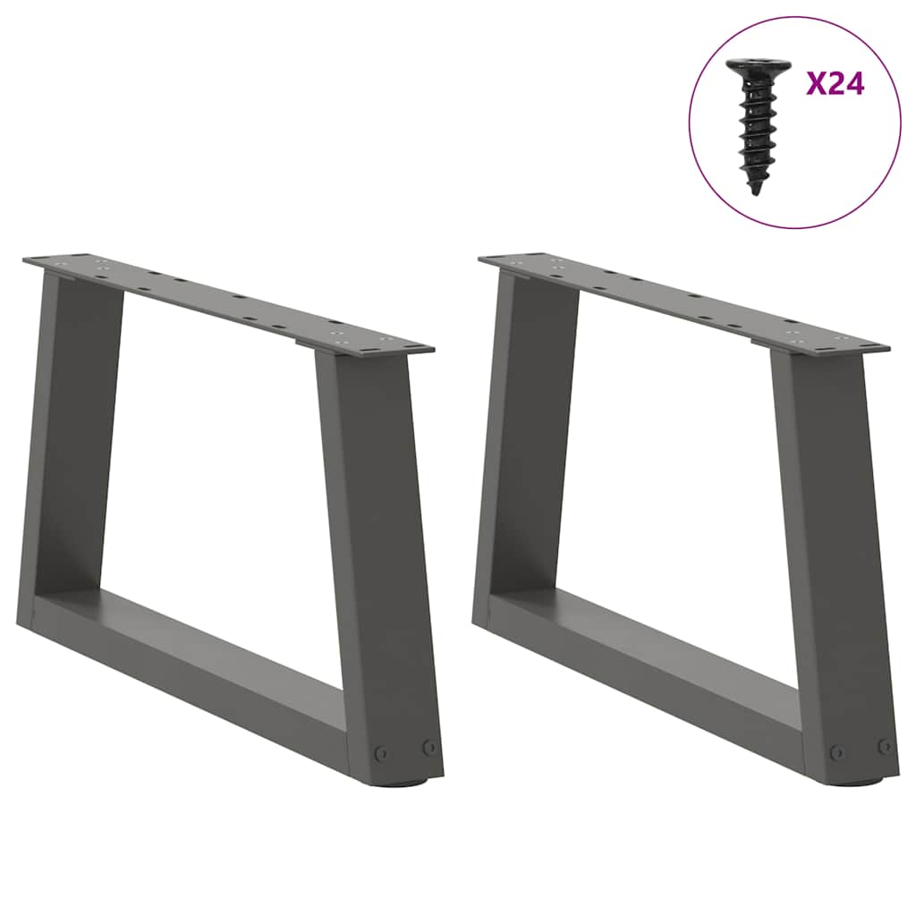 Couchtischbeine V-Form 2 Stück Schwarz 30x(30-31,3) cm Stahl