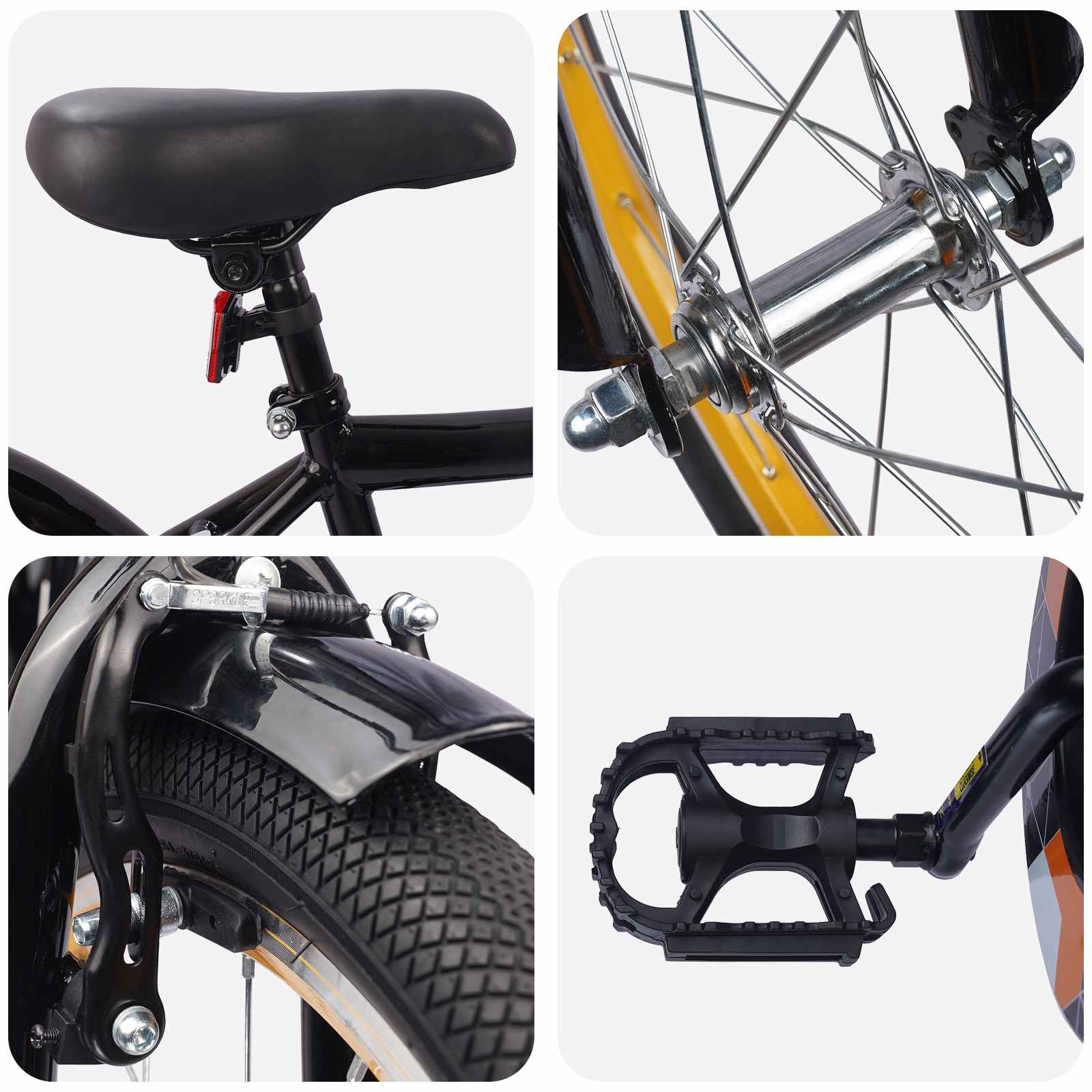 Kinderfahrrad 12 Zoll für 2-4 Jahre alt Schwarz