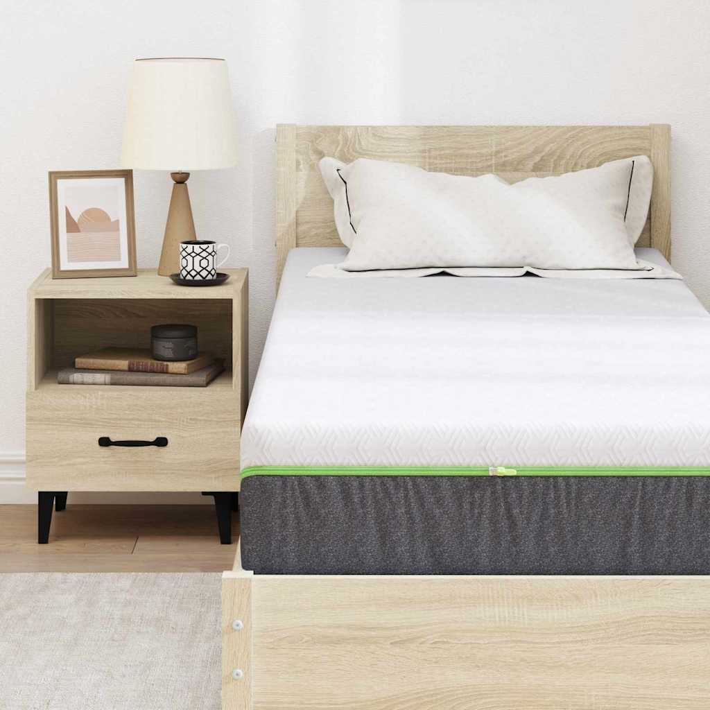 Matratze Weiß und Grau 80 x 200 cm Jacquard-Stoff