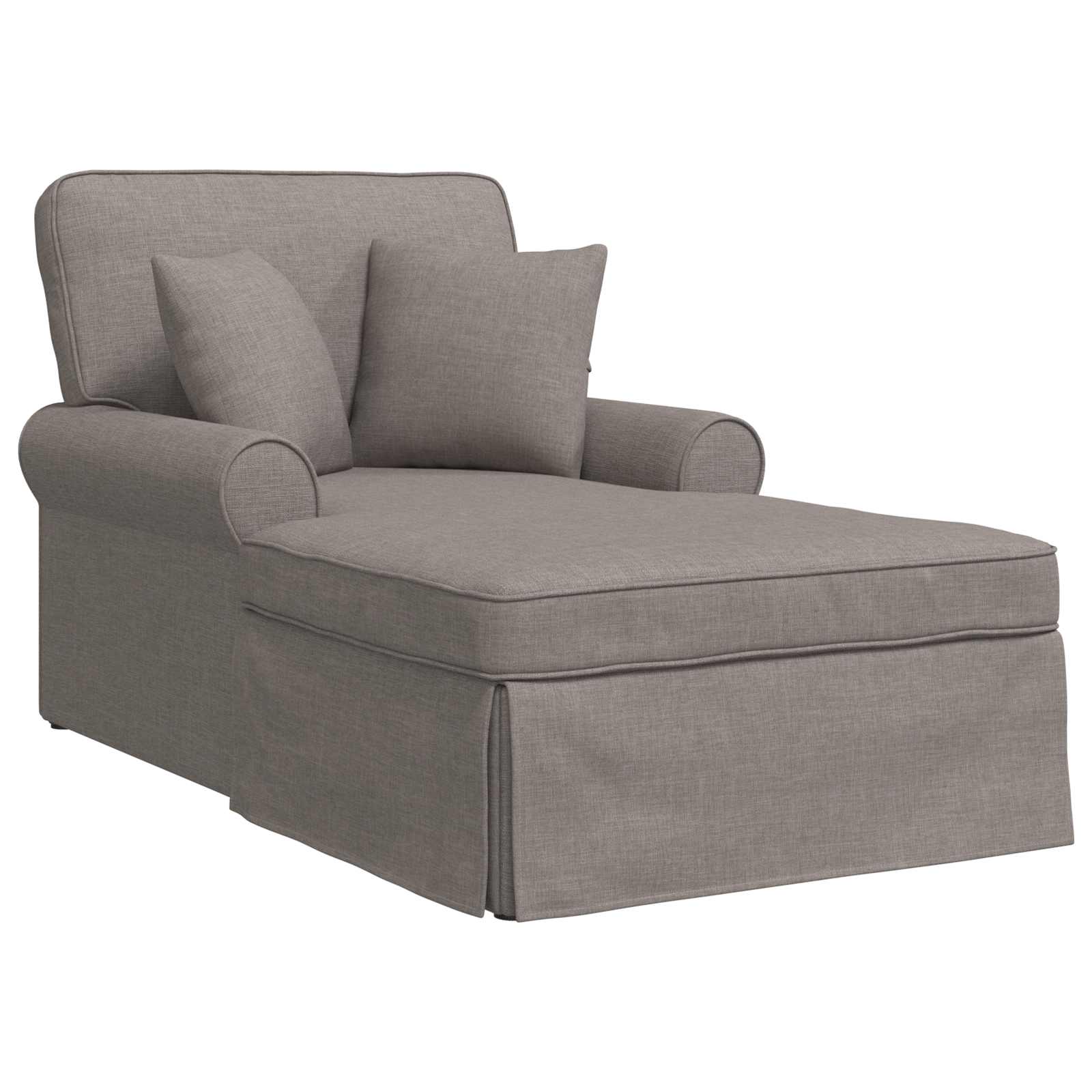 Chaise Lounge mit Rock mit Kissen 3 pcs Hellgrau Stoff