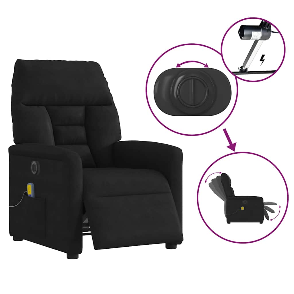 Massagesessel Elektrisch Dunkelgrau Mikrofasergewebe