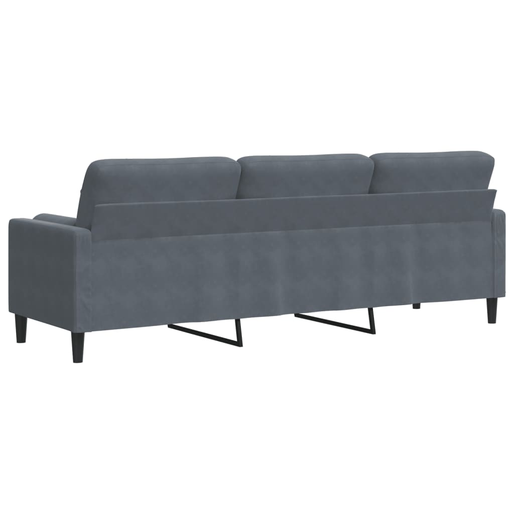 2-Sitzer-Sofa mit Zierkissen Hellgrau 120 cm Samt