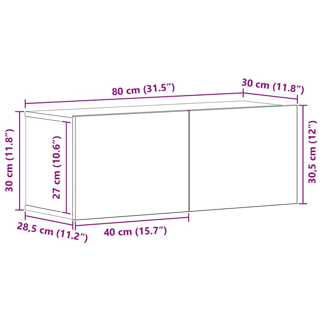 3-tlg. TV-Schrank-Set Weiß Holzwerkstoff
