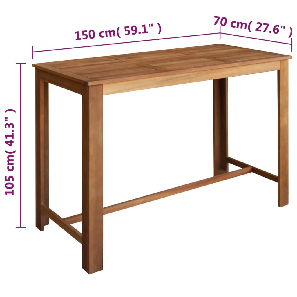 Bartisch und Hocker-Set 5-tlg. Akazienholz Massiv