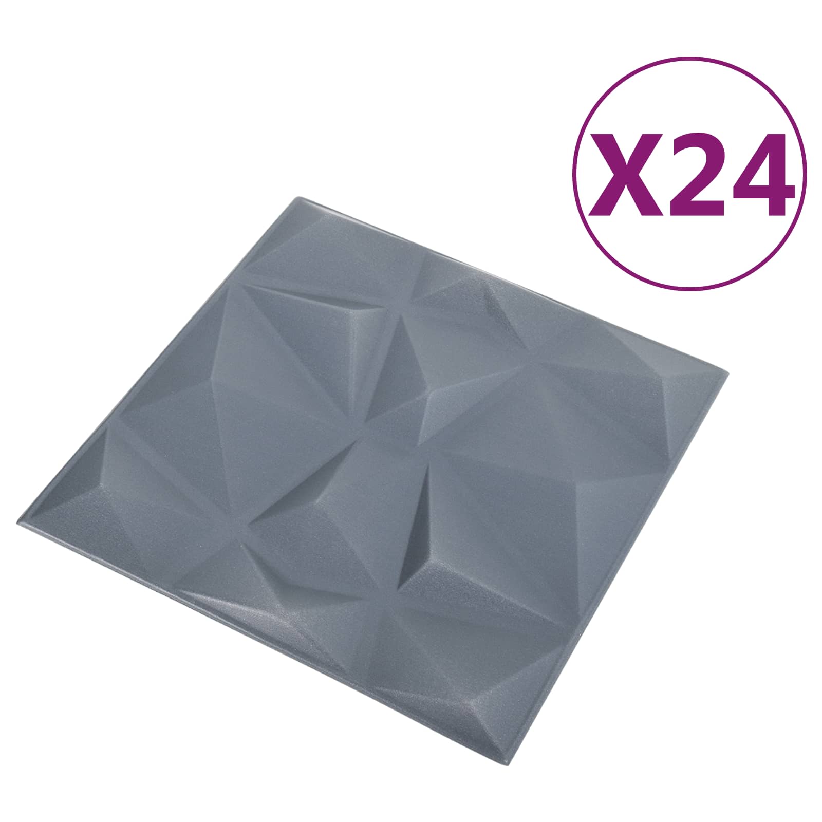 Wandpaneele 12 pcs Diamant Weiß 50 x 50 cm XPS Schaum