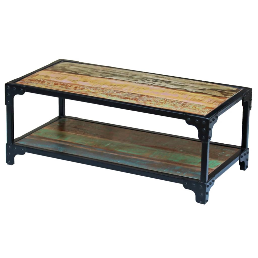 Couchtisch 40x40x36 cm Raues Mango-Massivholz
