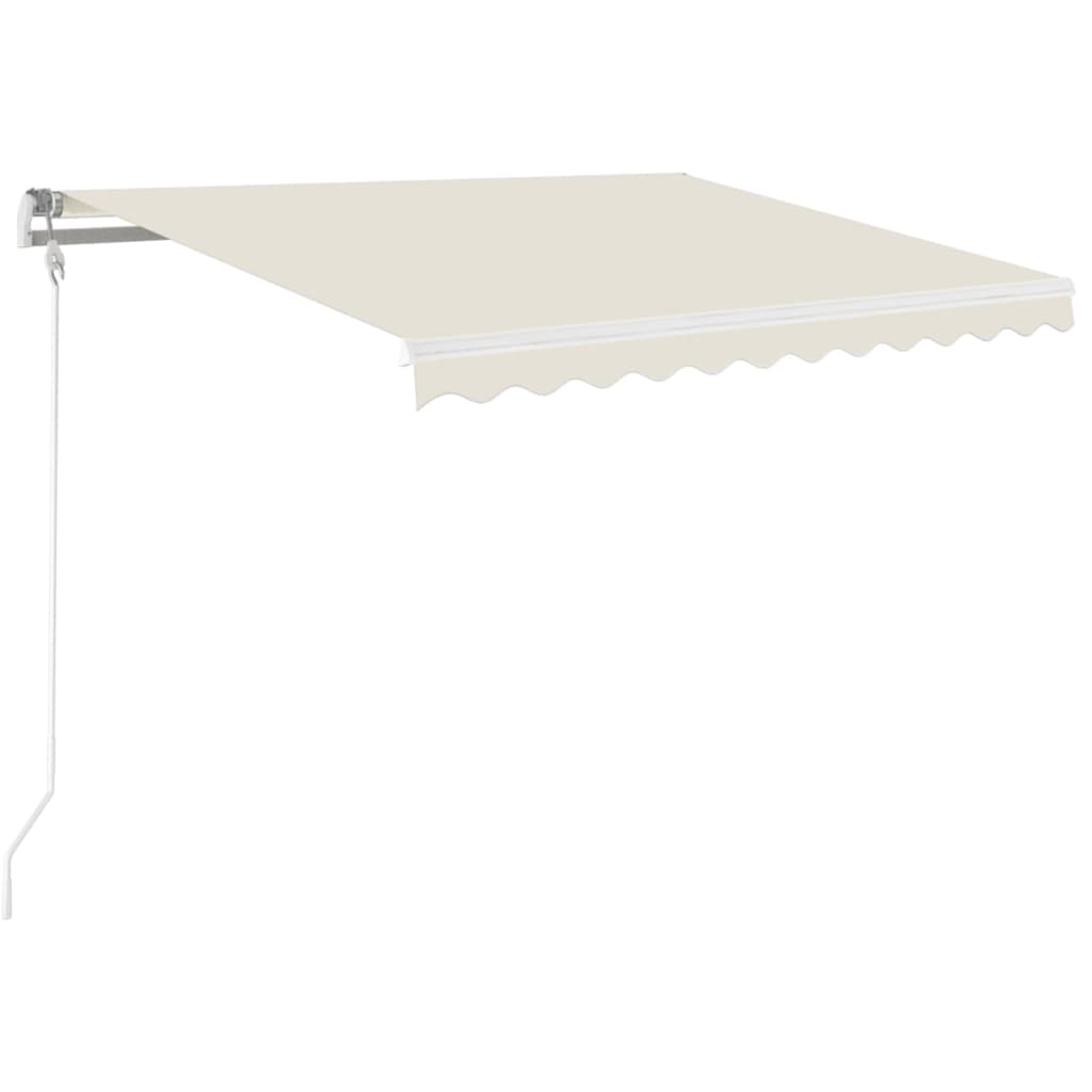 Markise Manuell Einziehbar mit LED 300x250 cm Blau und Weiß