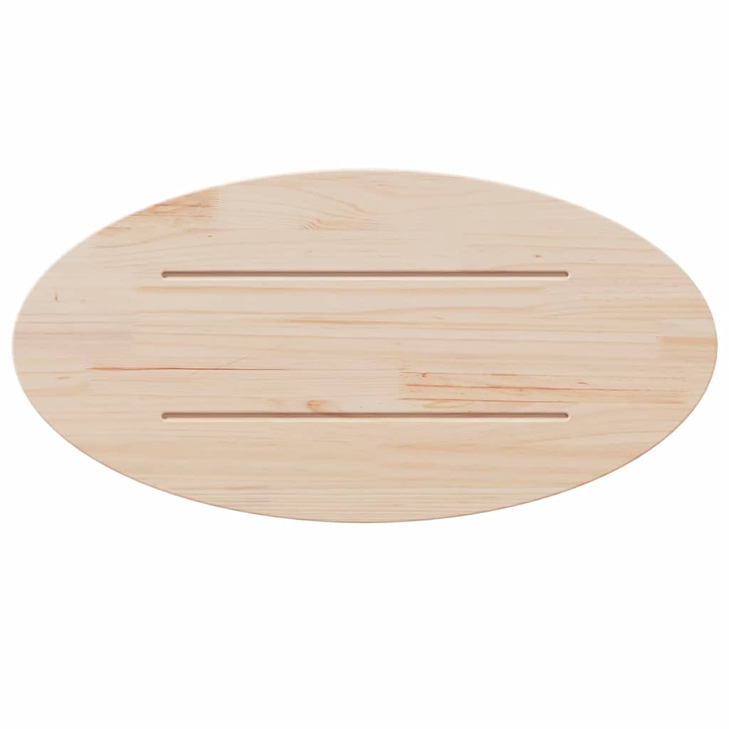 Tischplatte 70x35x2,5 cm Massivholz Kiefer Oval