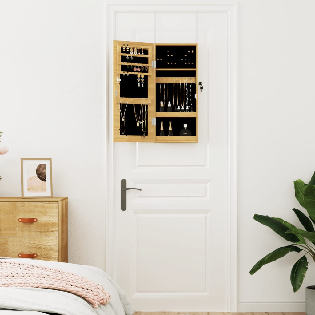 Schmuckschrank mit Spiegel Wandmontage Weiß 30x8,5x67 cm