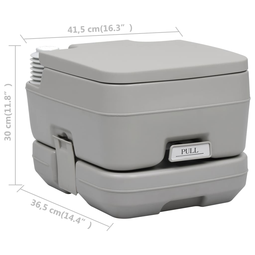 Camping-Toilette Grau und Weiß 41,5 x 36,5 x 30 cm Polyethylen