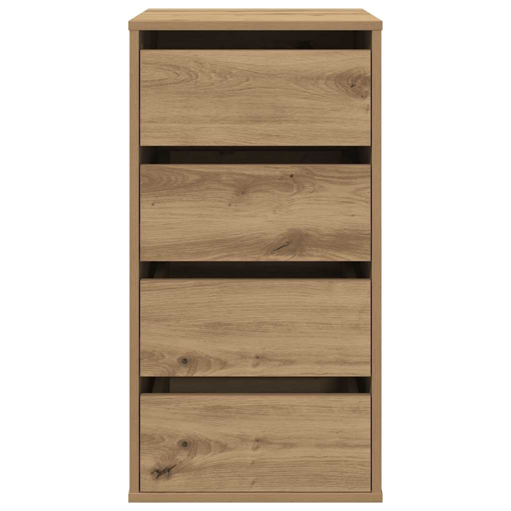 Schubladenschrank Schwarz Eichen-Optik 41 x 40 x 58 cm