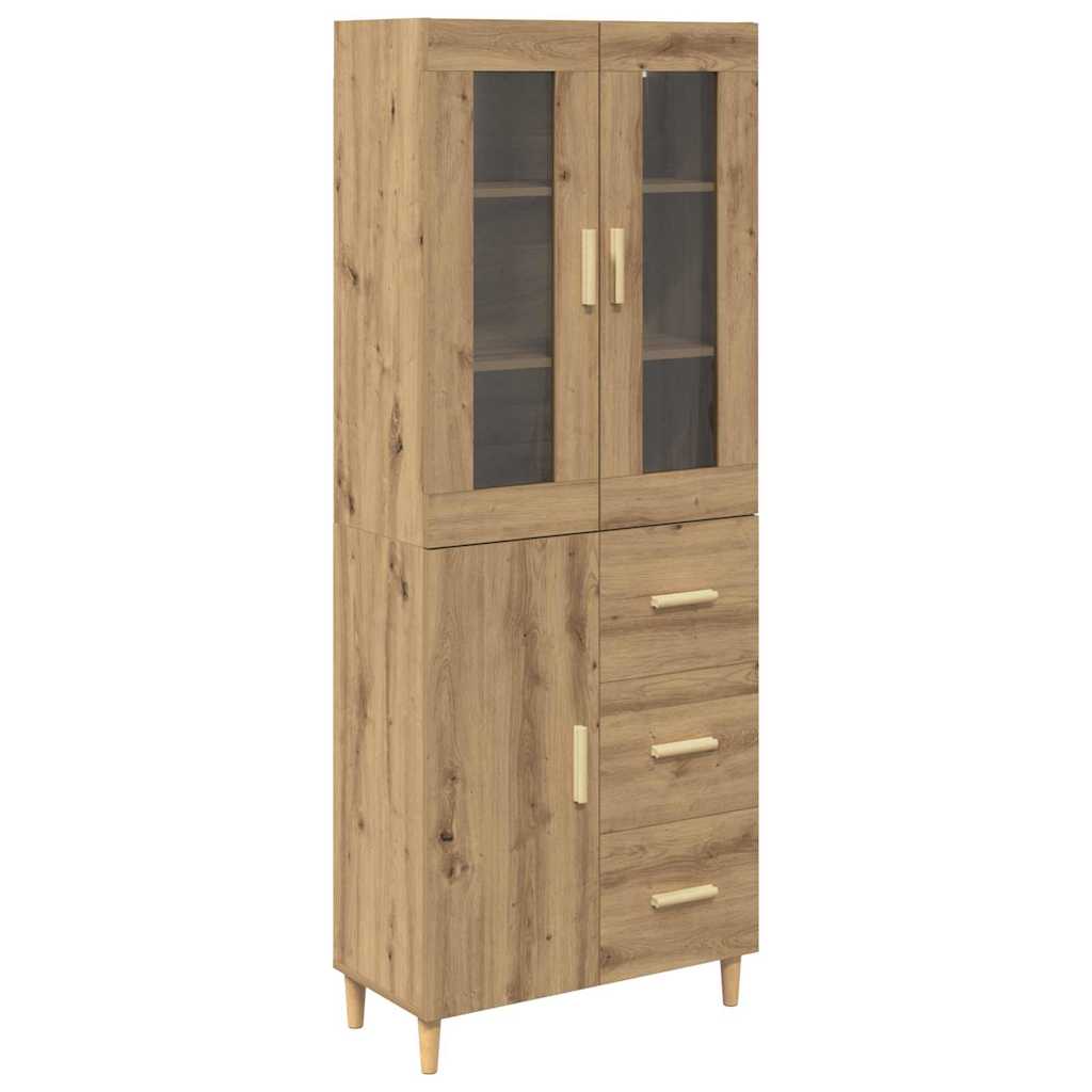 Highboard Altholz 69,5 x 34 x 180 cm Holzwerkstoff