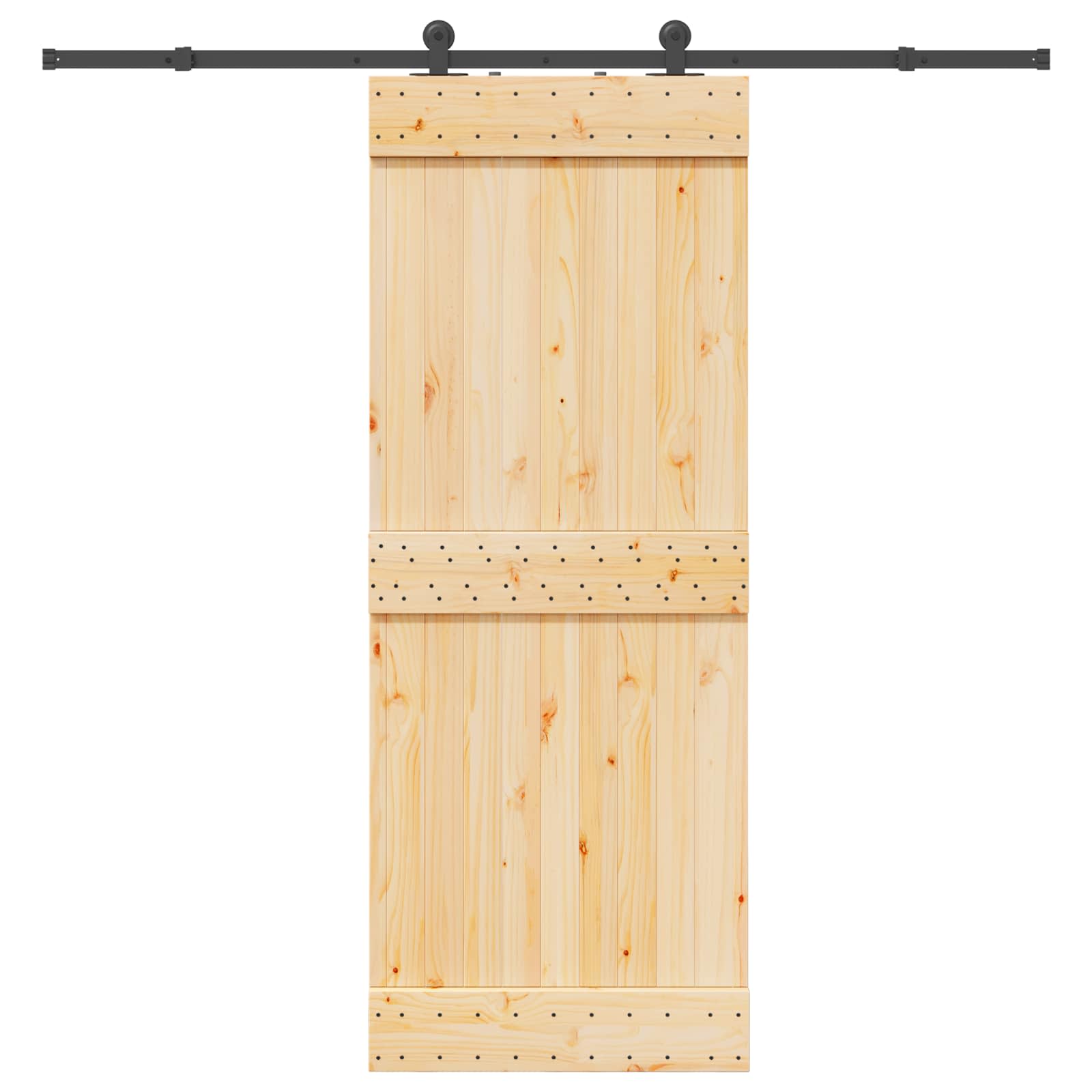 Schiebetür NARVIK Natürlich und Schwarz 70 x 210 cm (213,5 cm)