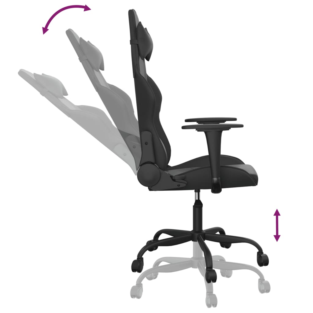 Gaming-Stuhl mit Massagefunktion Schwarz und Rot Kunstleder