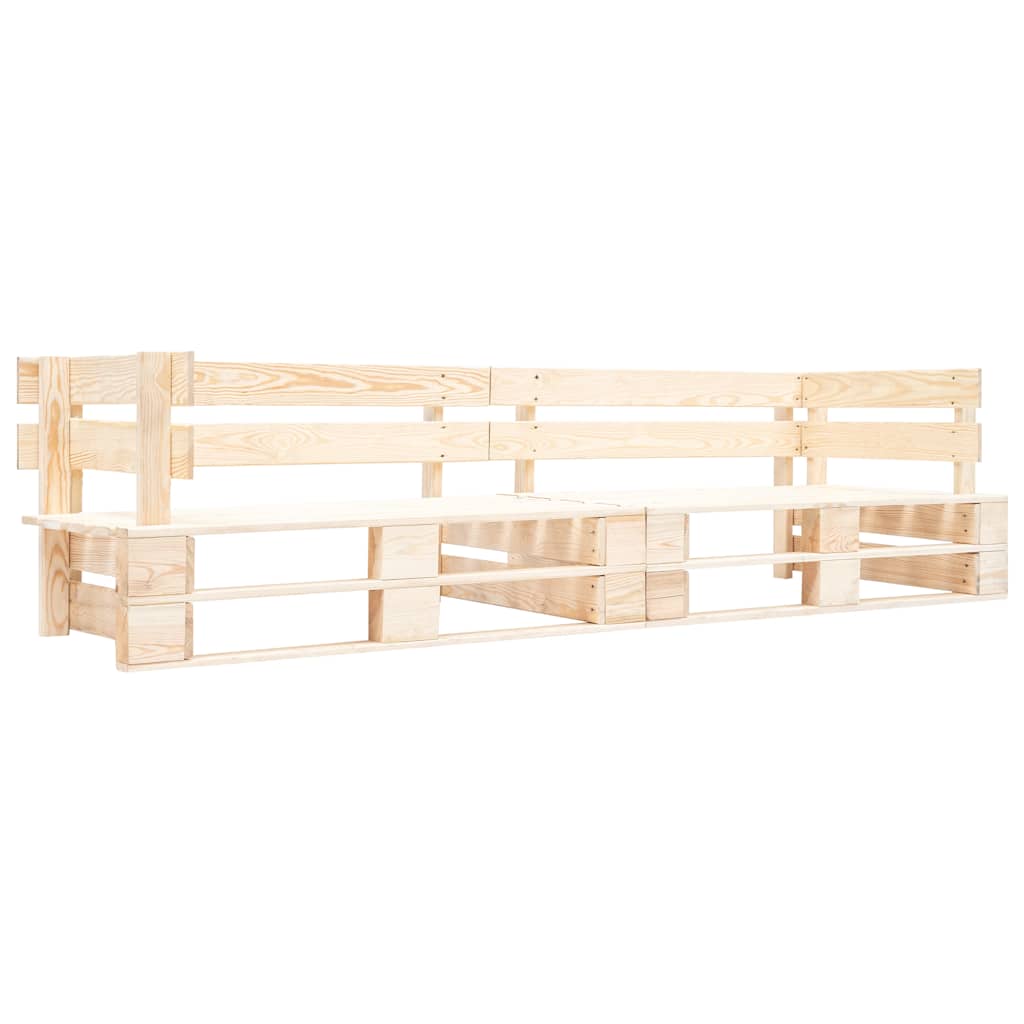 2-tlg. Outdoor-Sofa-Set Paletten mit Kissen in Grau Kiefernholz